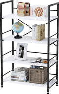 White 4 Tier Metal MDF Bookshelf Y19128
