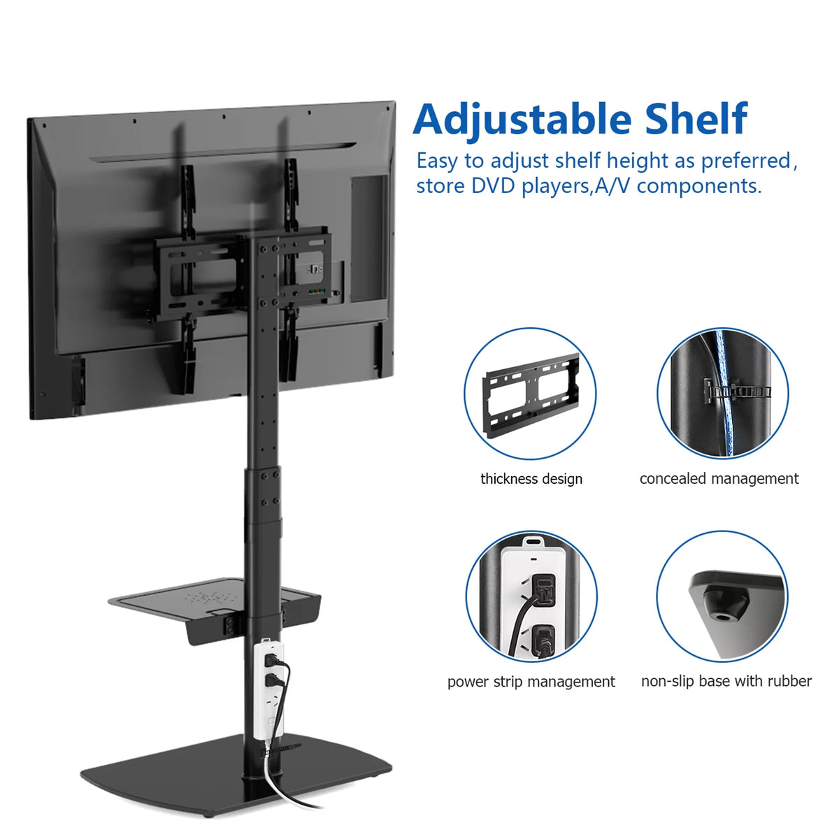 Universal Floor TV Stand up to 65 inch Black O320871