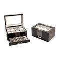 Lacquered Wenge Wood 8 Watch Box with Glass Top F15190