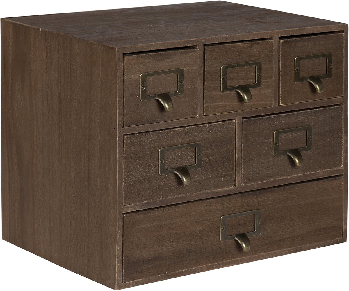 Rustic White Wood Desk Drawer Set with Letter Holder Q73417