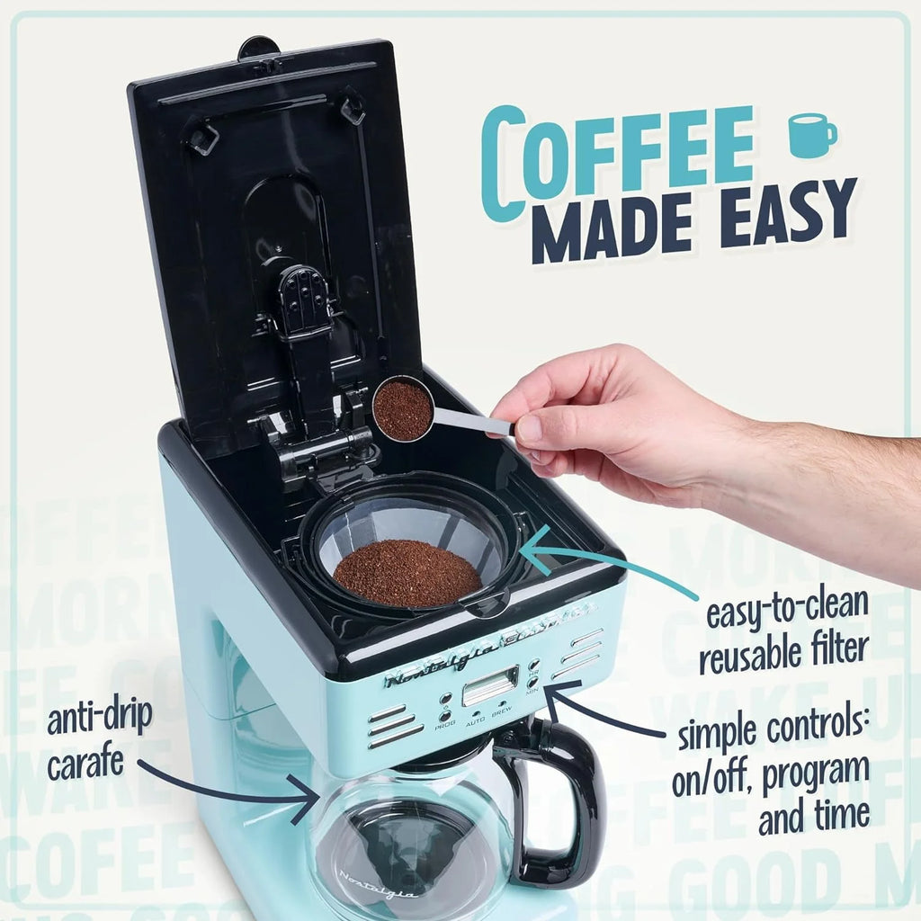 Aqua 12-Cup Programmable Retro Coffee Maker U346