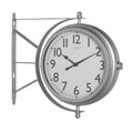 Silver 18 inch Dual Face Clock and Thermometer K796779