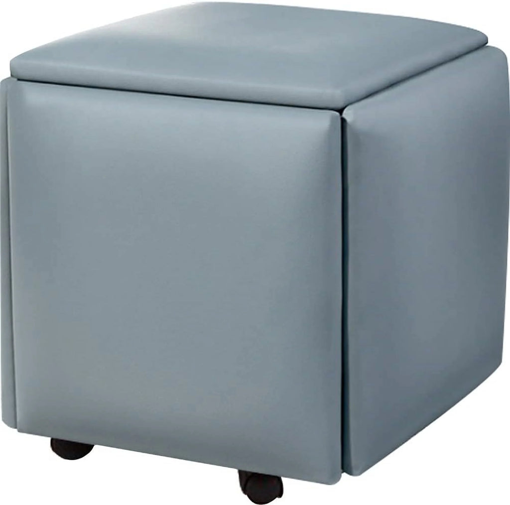 PU Leather Swivel Casters Stackable Ottoman Stool K355976