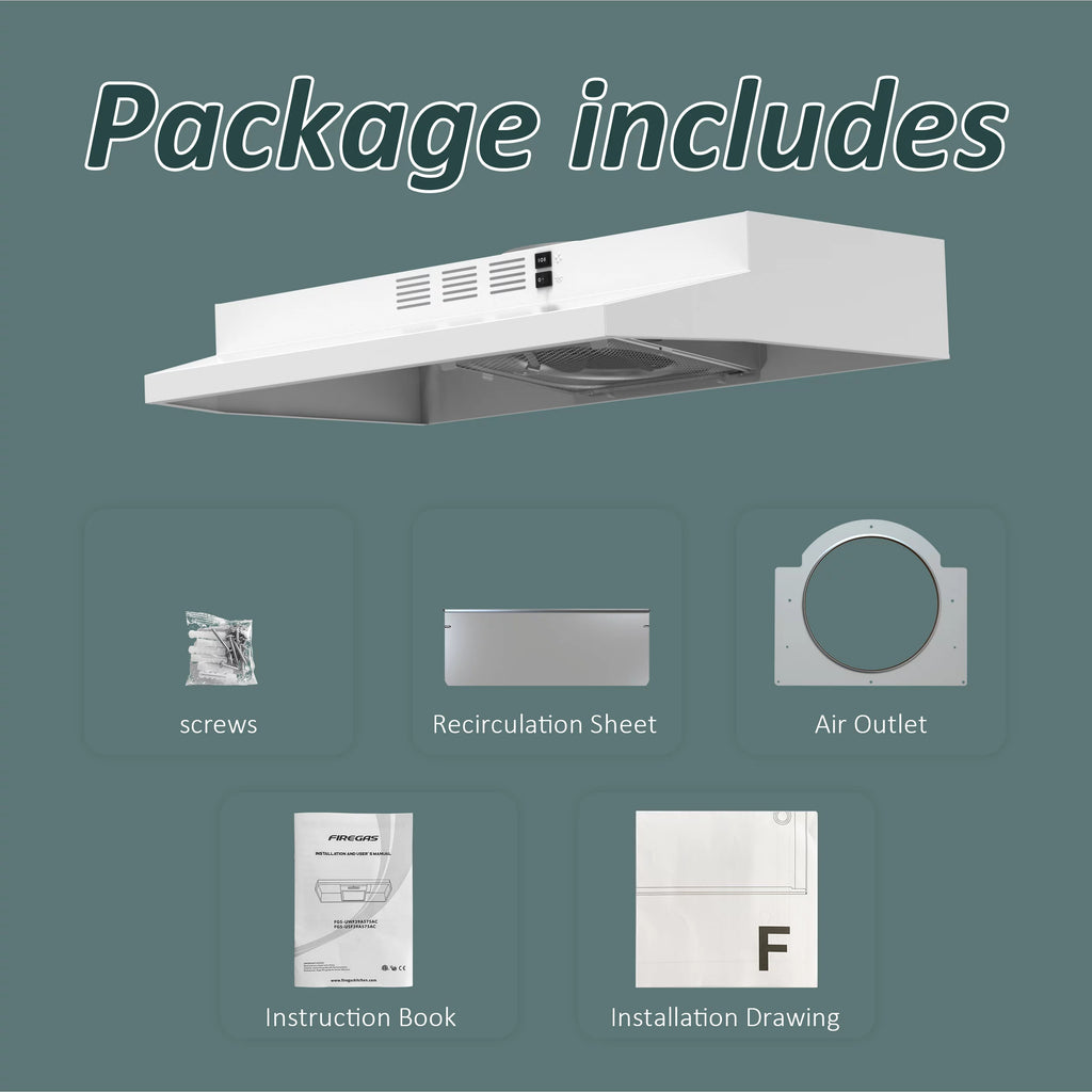 30 inch Under Cabinet Range Hood with 2 Speed Exhaust Fan J149342
