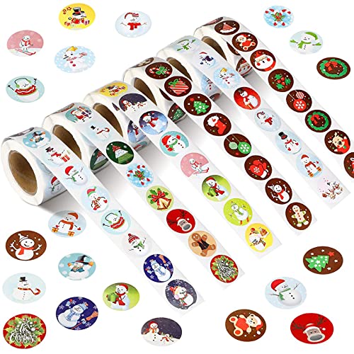 Christmas Stickers 6 Rolls 3000 Pieces 1 Inch H633