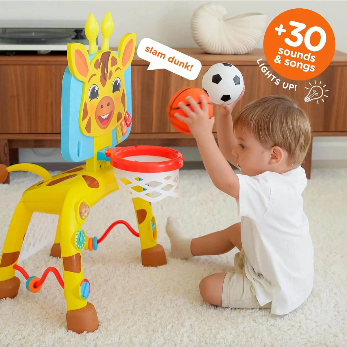 Giraffe Basketball Hoop & Soccer Goal Activity Center A914
