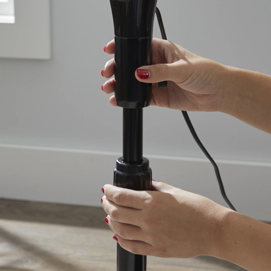 Black 12-Speed Pedestal Fan with Remote Y240
