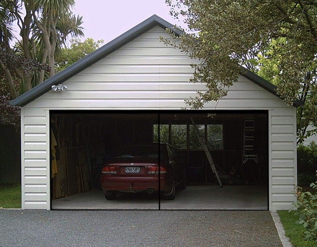 Magnetic Garage Door Screen 16x7FT Fiberglass Mesh J872855