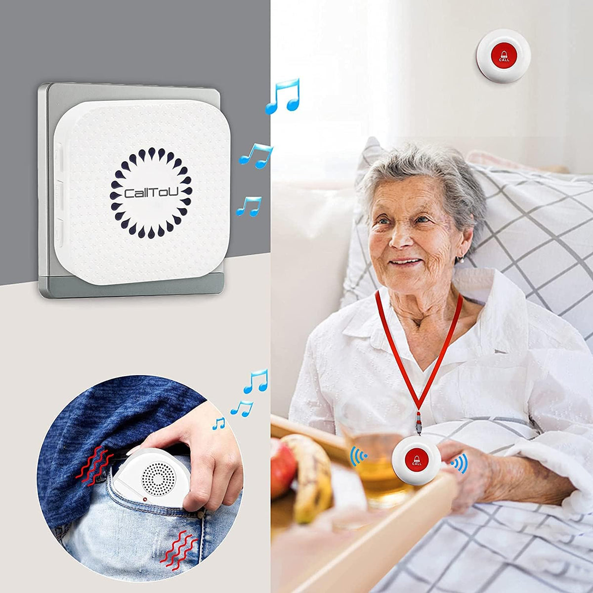 Wireless Caregiver Pager Vibration Alert System L8376