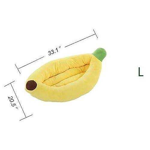 Banana Shape Washable Dog Bed with Removable Cushion I927922