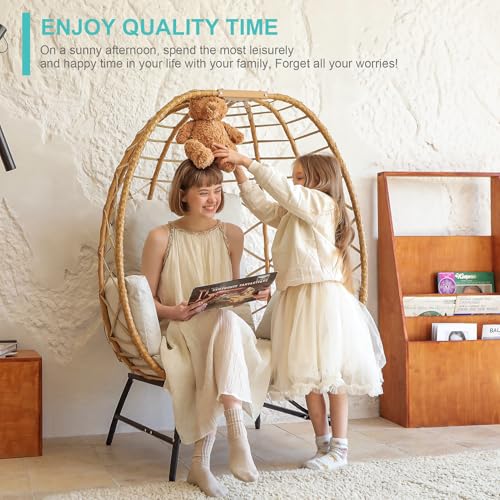 Oversized Wicker Egg Chair with Cushion S41546