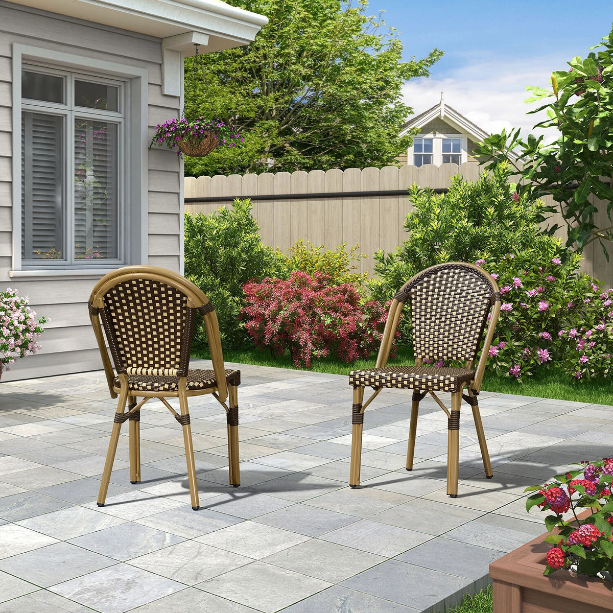 Set of 2 Wicker Dining Chairs C4127