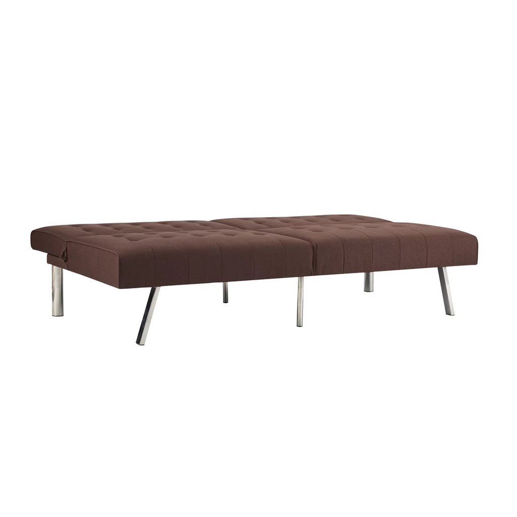 Espresso Linen Tufted Split Back Futon Sofa F2610