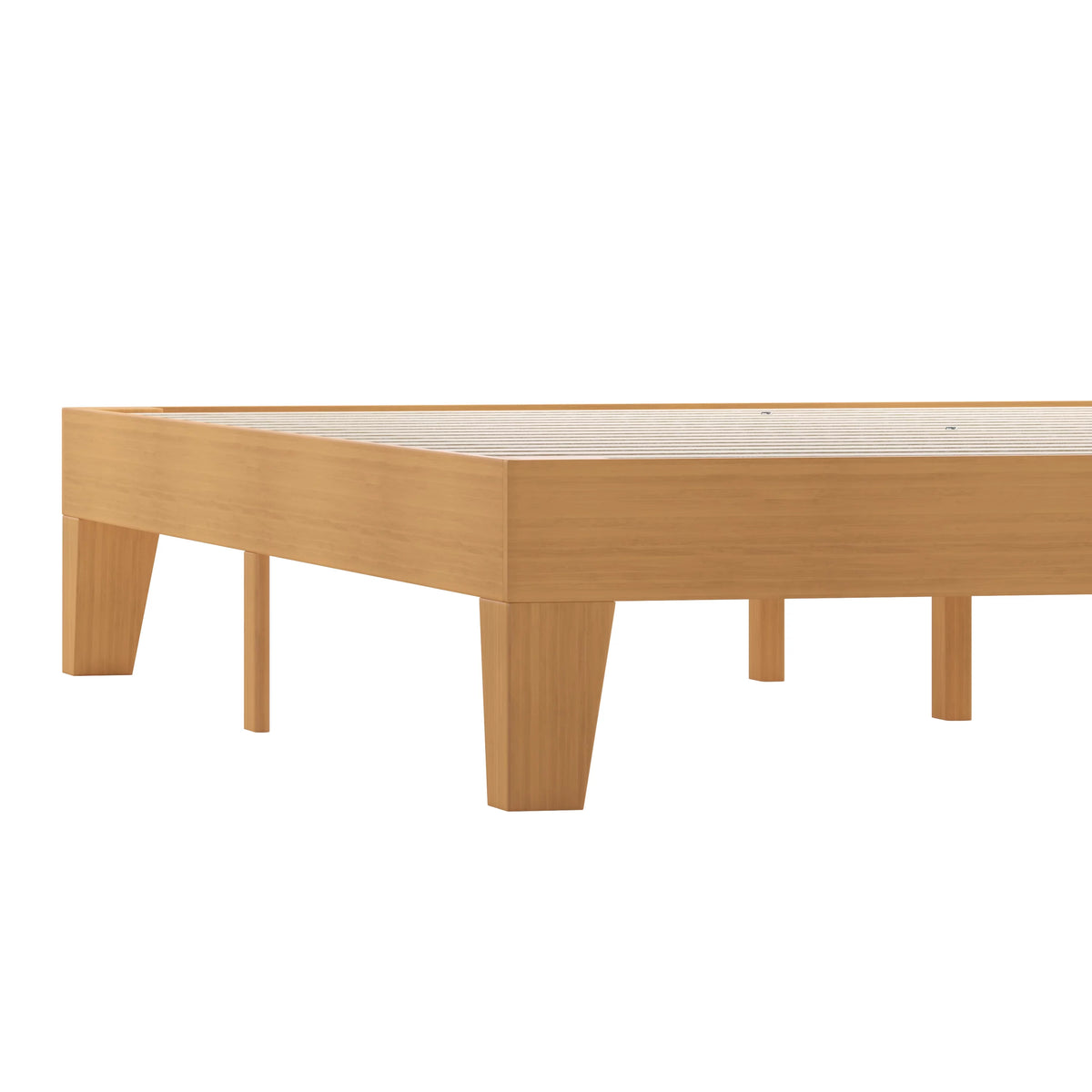 Queen Size Wooden Platform Bed with Pine Finish J432567