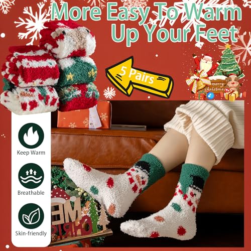 5 Pairs Fuzzy Socks F175
