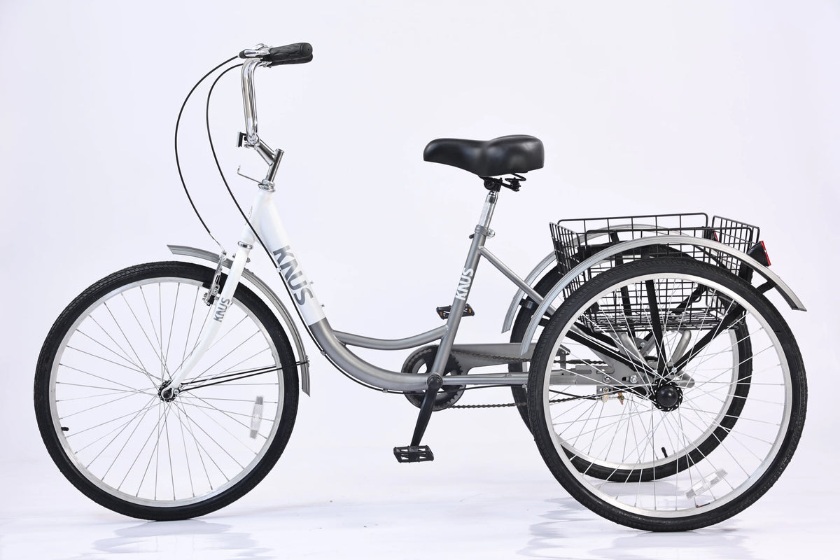 Silver Single Speed 26 inch Adult Tricycle with Basket F85788