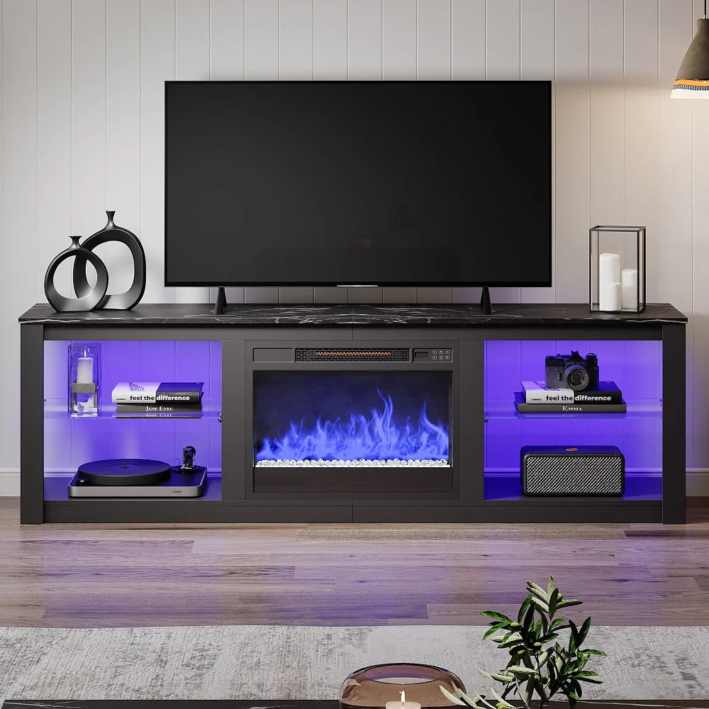 Black Electric Fireplace TV Stand L860