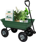 Garden Dump Cart Wagon with Steel Frame and Pneumatic Tires J9821