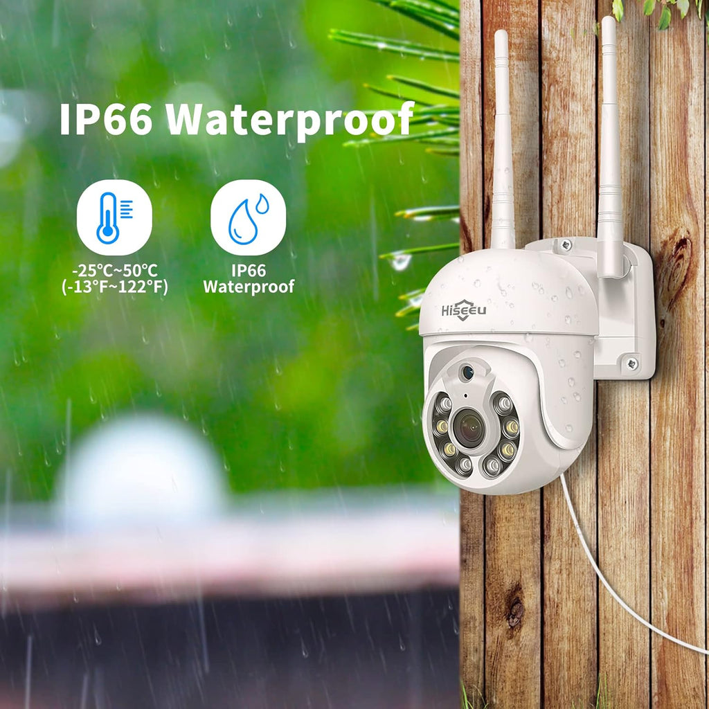 3MP Outdoor WiFi Pan/Tilt Security Camera with Floodlights Y526336