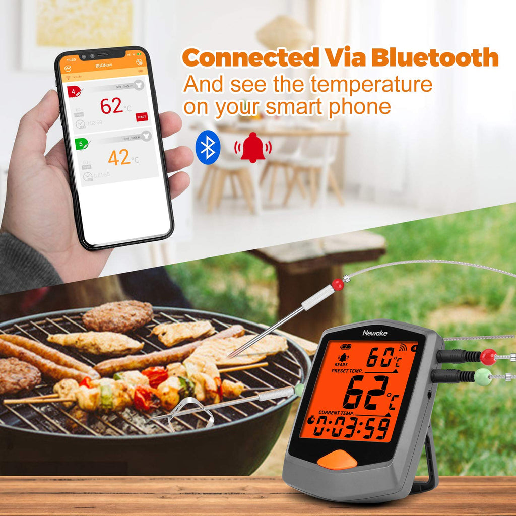 Digital Meat Thermometer with 2 Probes, 3.3 Inch LCD Display, Pack of 2 S3929
