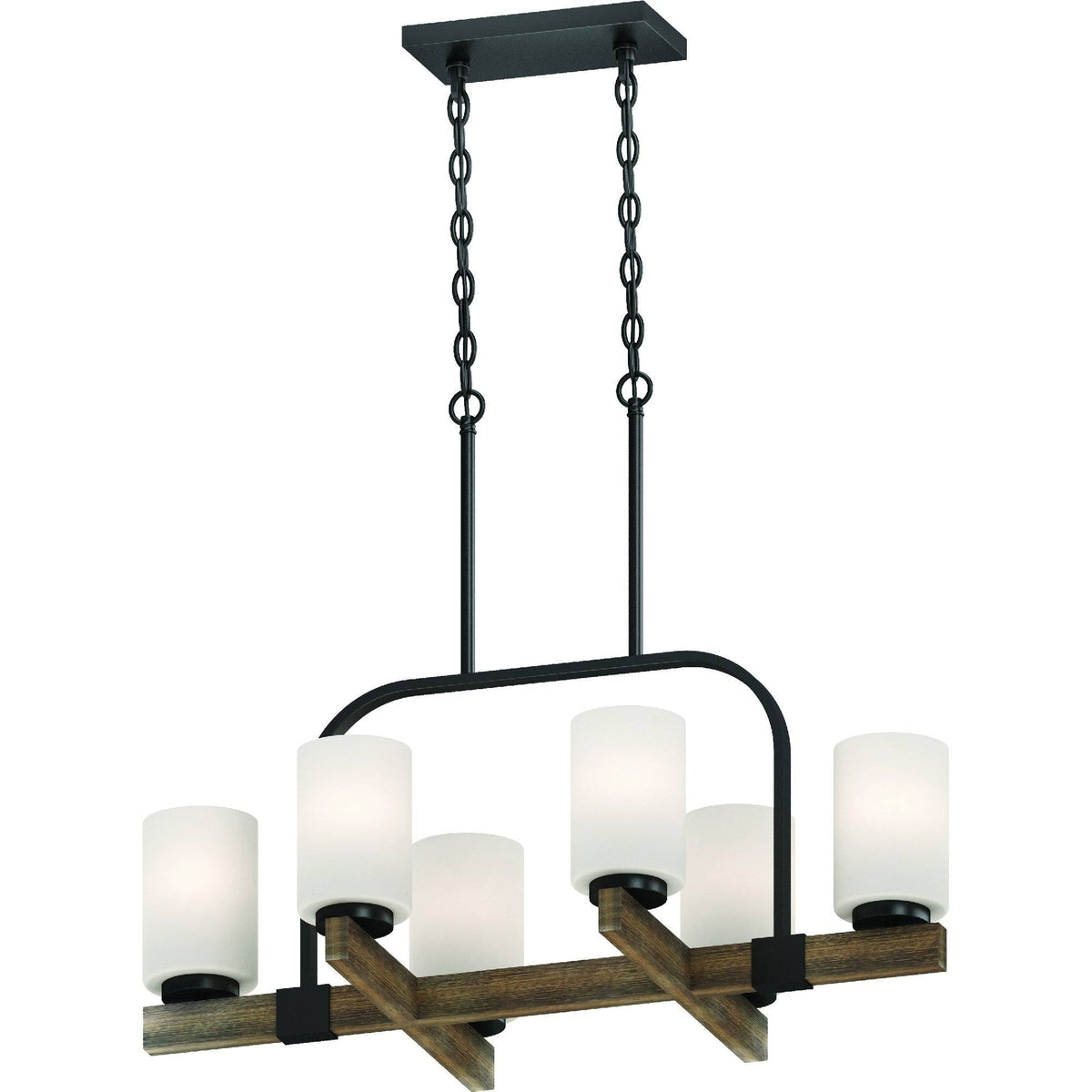 6 Light Pillar Candle Chandelier X5016
