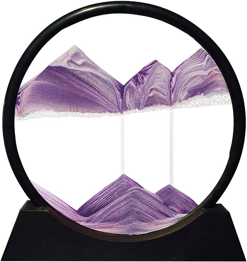 Moving Sand Art Picture 3D Deep Sea Round Pink B79308