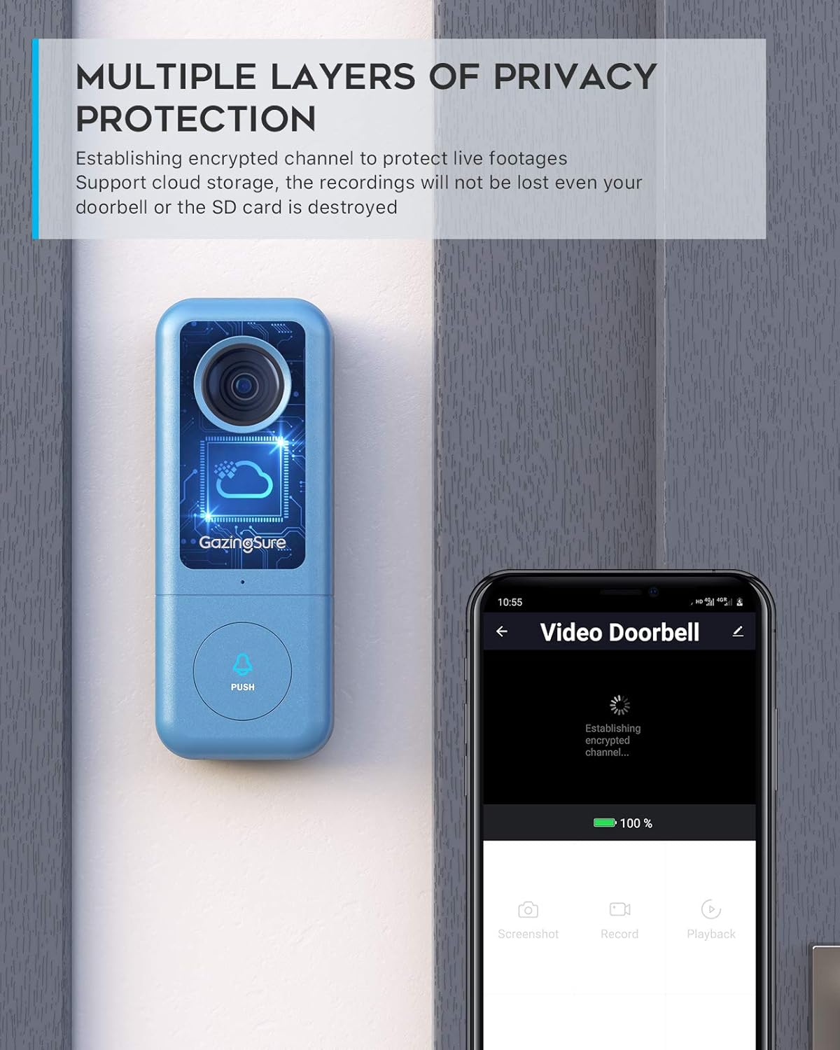 2K WiFi Video Doorbell Camera with Chime J414864