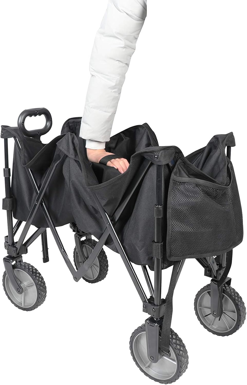 Black Folding Collapsible Camp Wagon Cart Y72752