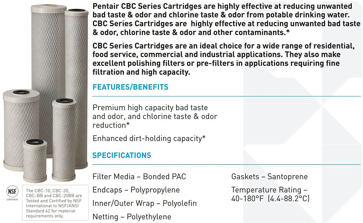 20-Inch Carbon Block Water Filter Cartridge C300231