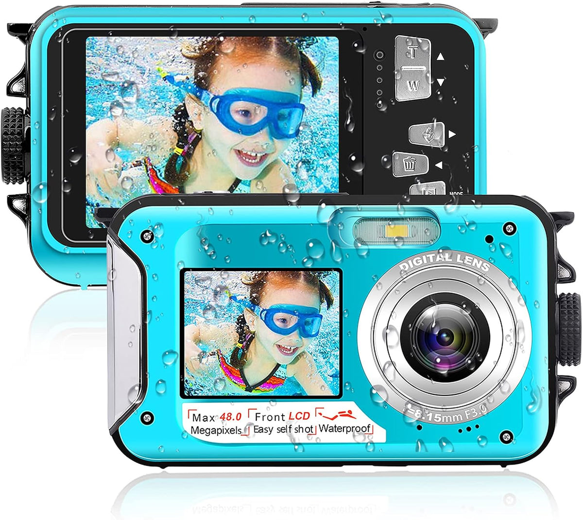 Waterproof 2.7K Full HD 48MP Underwater Camera F875