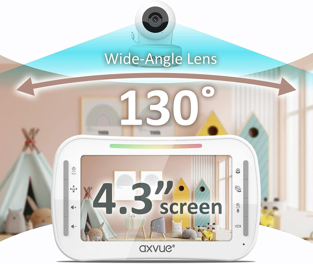 Video Baby Monitor with Pan-Tilt-Zoom Camera, 4.3'' Color LCD, Night Vision, Two Way Audio F742596