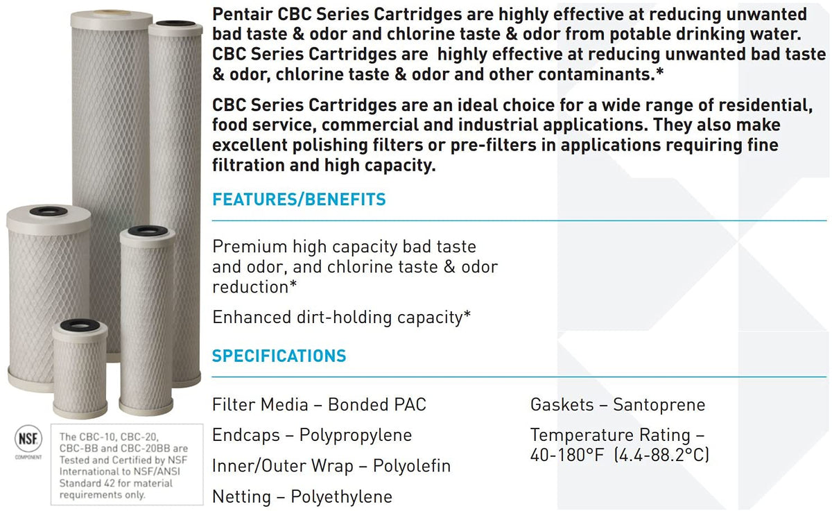 20-Inch Carbon Block Water Filter Cartridge C300231