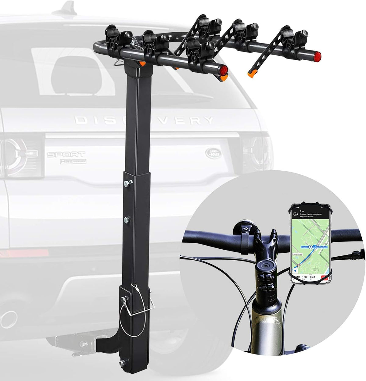 Bicycle Hitch Rack Foldable Bike Carrier Rack with 2'' Hitch Receiver O2190