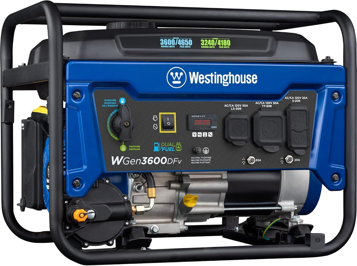 Portable Gas Powered Generator 3600 Rated 4650 Peak Watts L6415