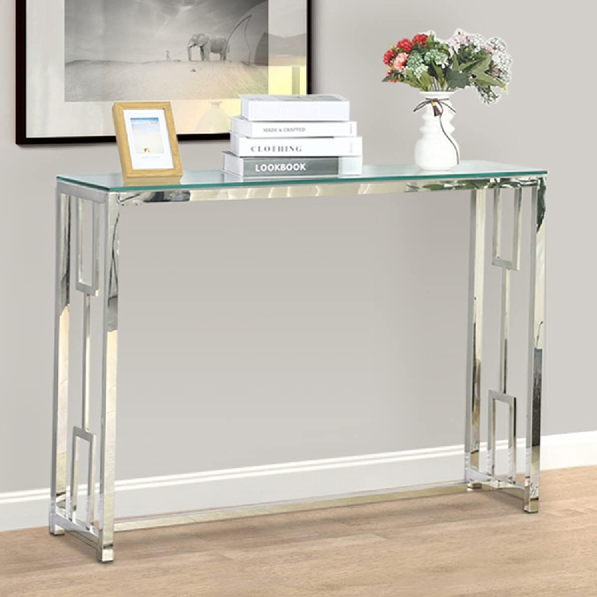Modern Narrow Glass Console Table A5102