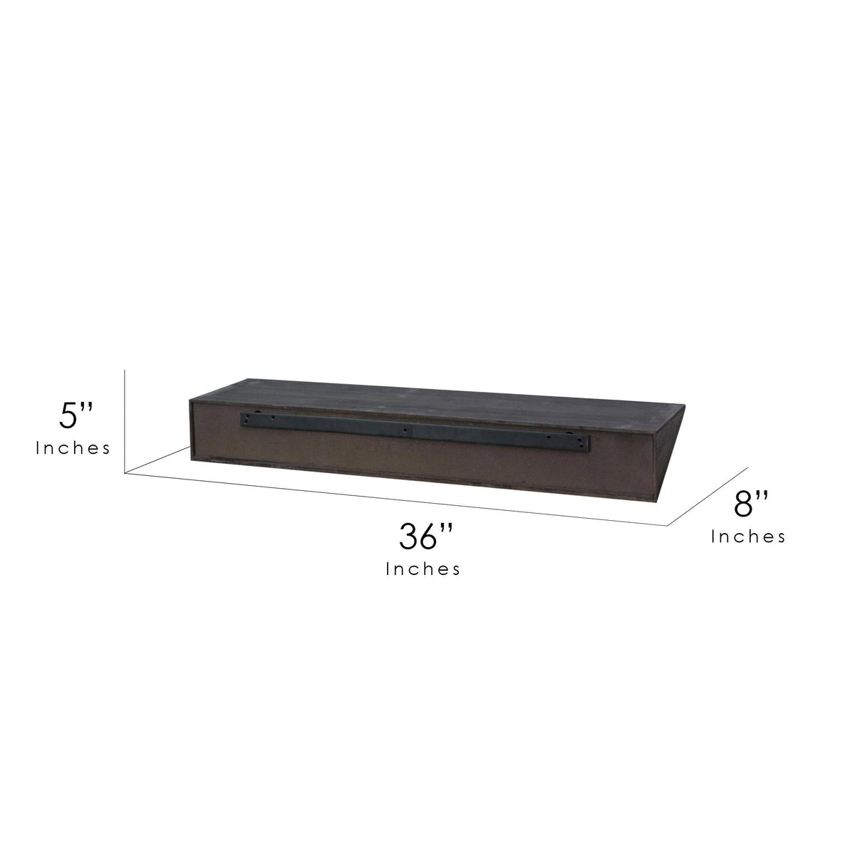 Large Black Wood Floating Wall Shelf D994415