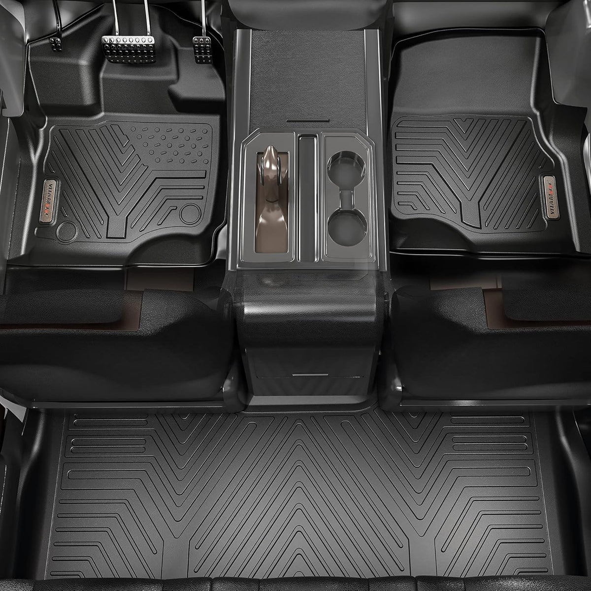 Custom Fit All-Weather Floor Mats 1st & 2nd Row Black D99750