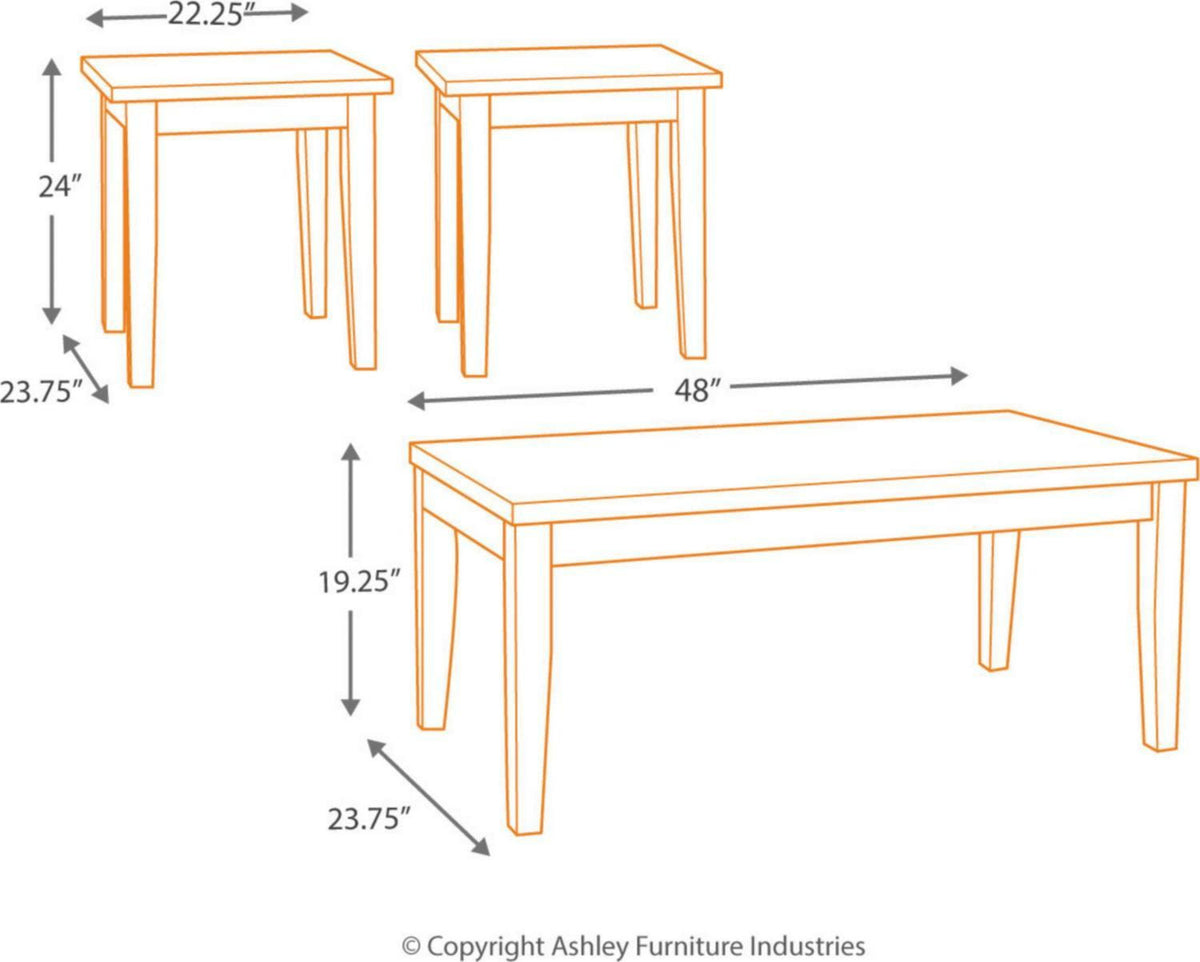 3-Piece Occasional Table Set Black W665