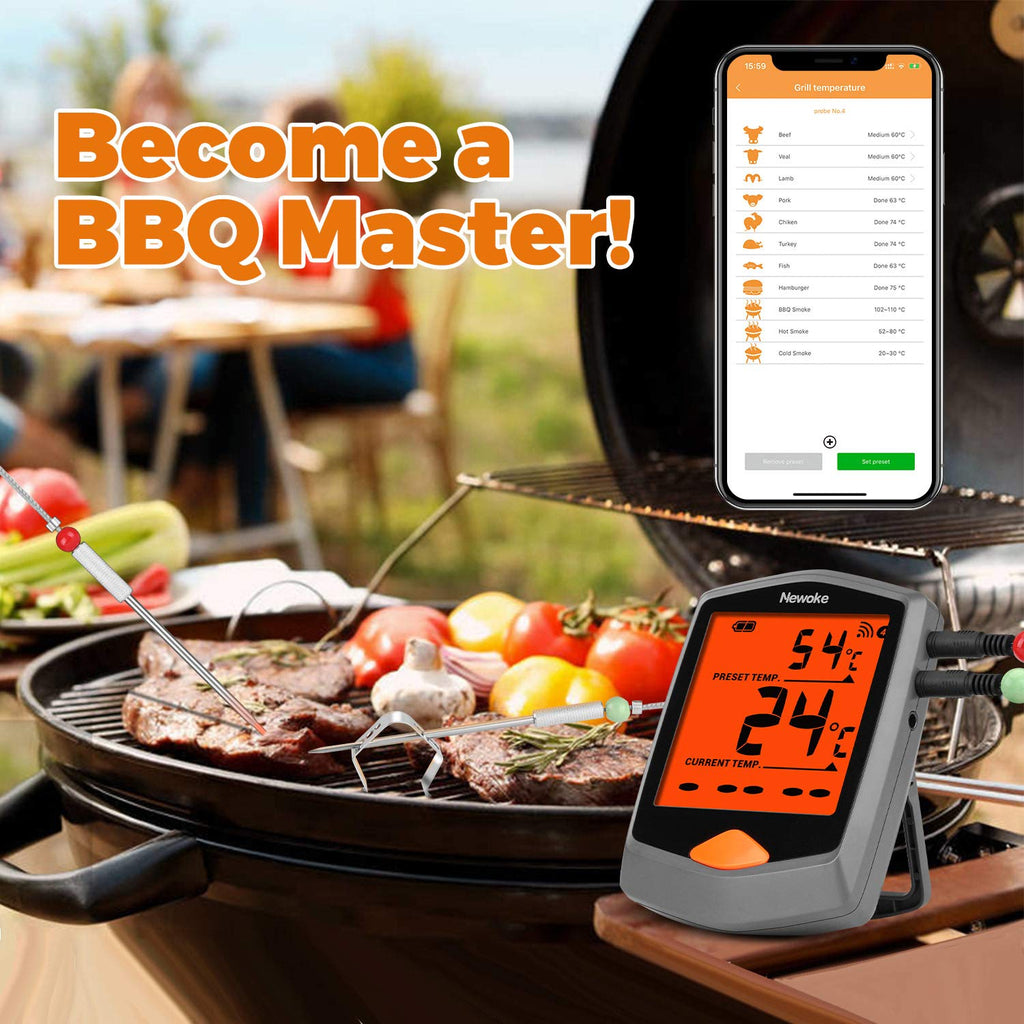 Digital Meat Thermometer with 2 Probes, 3.3 Inch LCD Display, Pack of 2 S3929