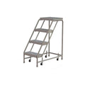 4-Step Rolling Ladder, Ribbed Step Tread, 40 in Overall Height, 350 lb Load Capacity Z23518