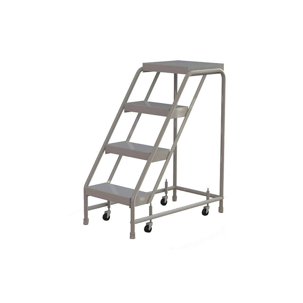 4-Step Rolling Ladder, Ribbed Step Tread, 40 in Overall Height, 350 lb Load Capacity Z23518