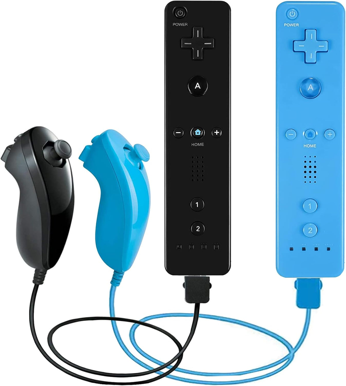 2 Pack Remote Controller and Nunchuck Joystick with Silicone Case and Wrist Strap H333533