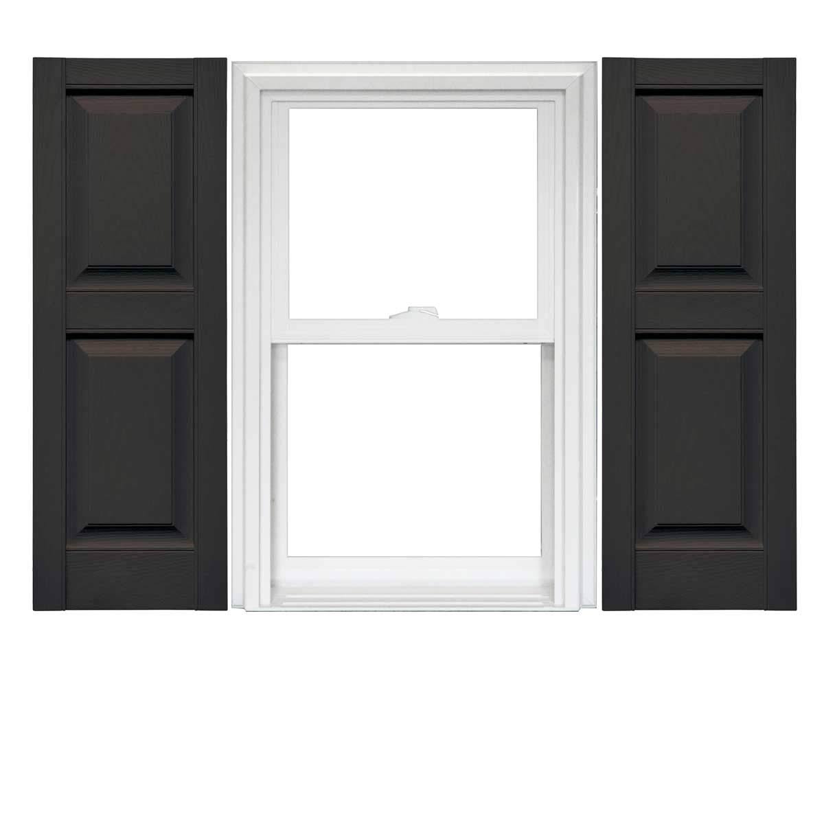 Vinyl Raised Panel Shutters 1 Pair 14.75 x 80 Musket Brown E107