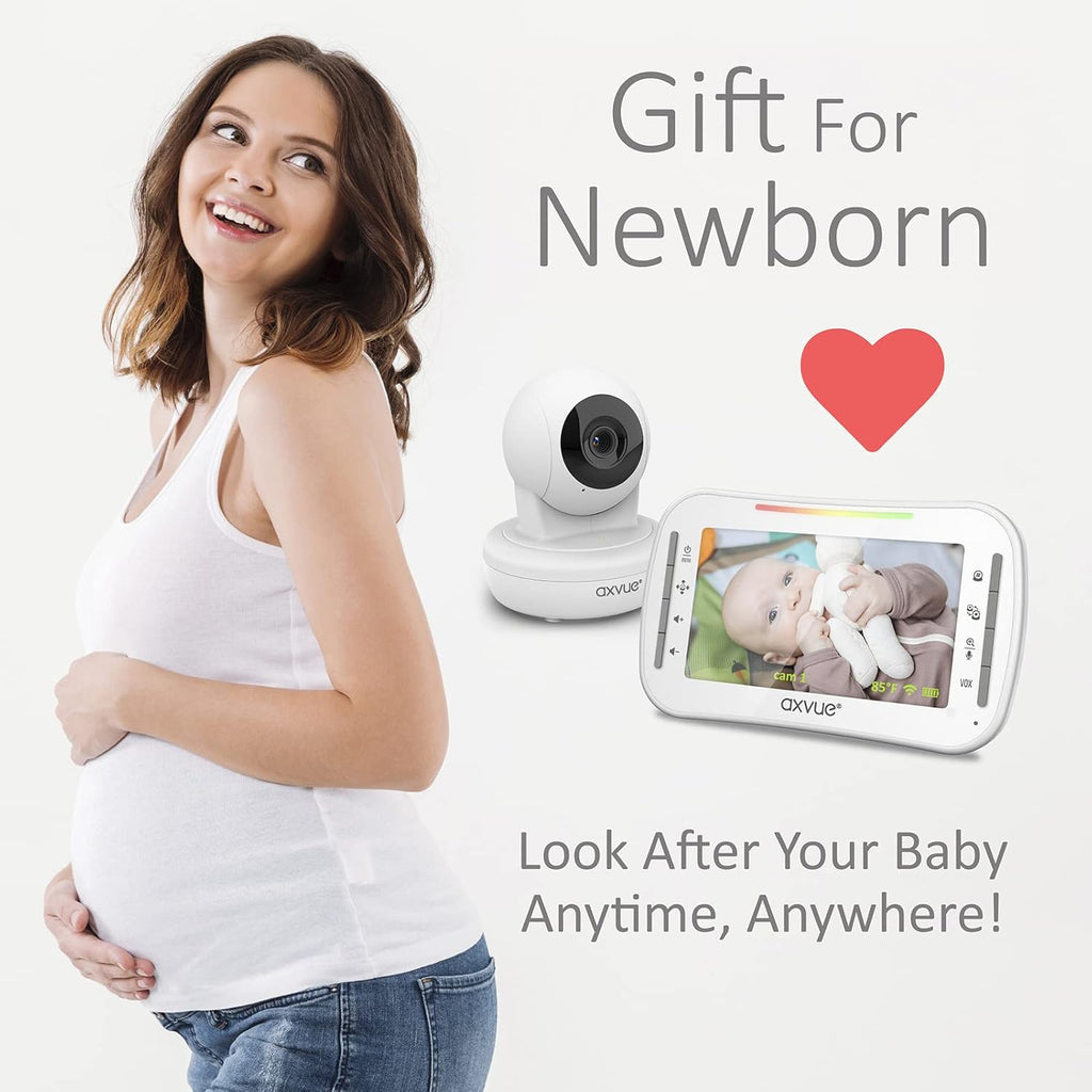 Video Baby Monitor with Pan-Tilt-Zoom Camera, 4.3'' Color LCD, Night Vision, Two Way Audio F742596