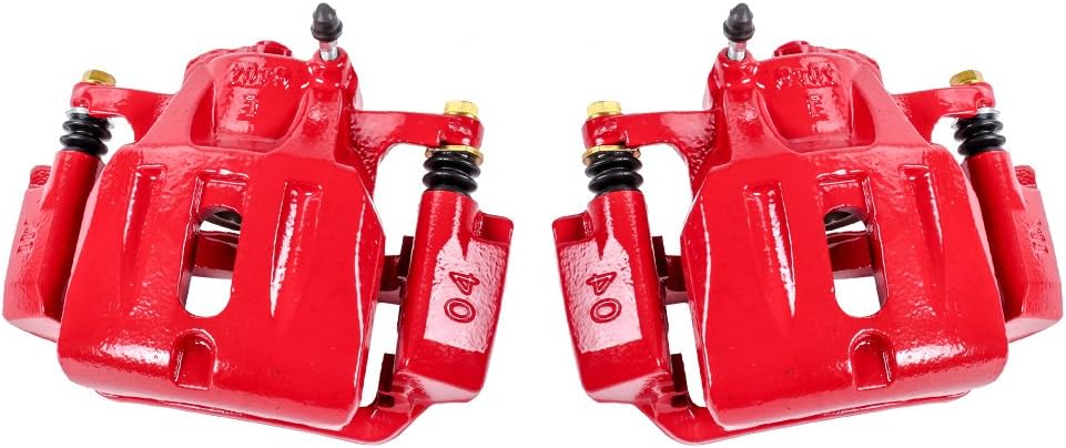 Red Coated Caliper Pair with Hardware Brake Kit L9711