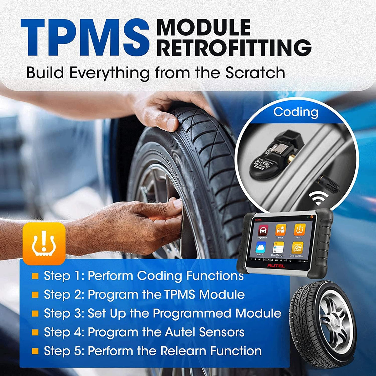 Bi-Directional TPMS Scan Tool with Full TPMS Diagnostics V341