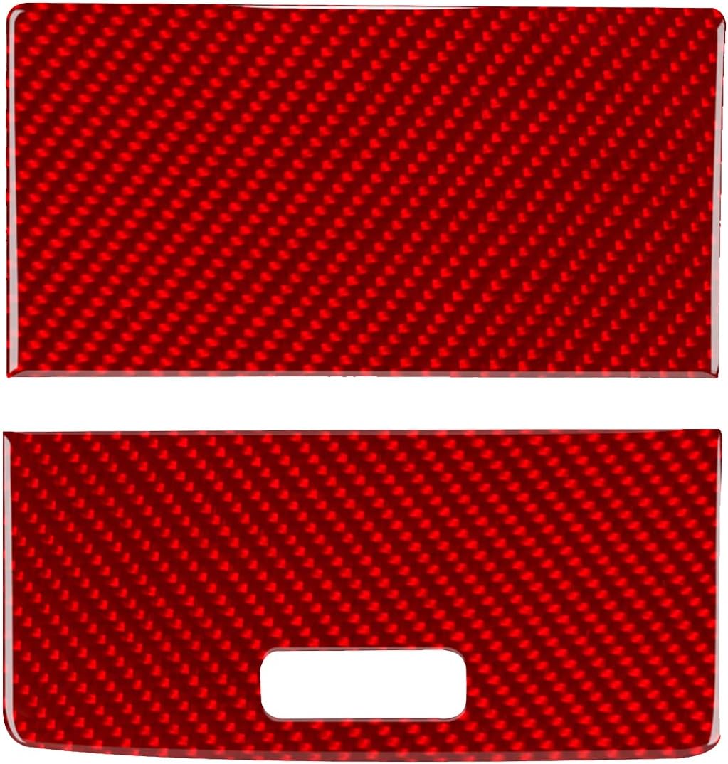 Carbon Fiber Interior Center Console Storage Box Panel Sticker Trim Cover Pack of 2 B8914