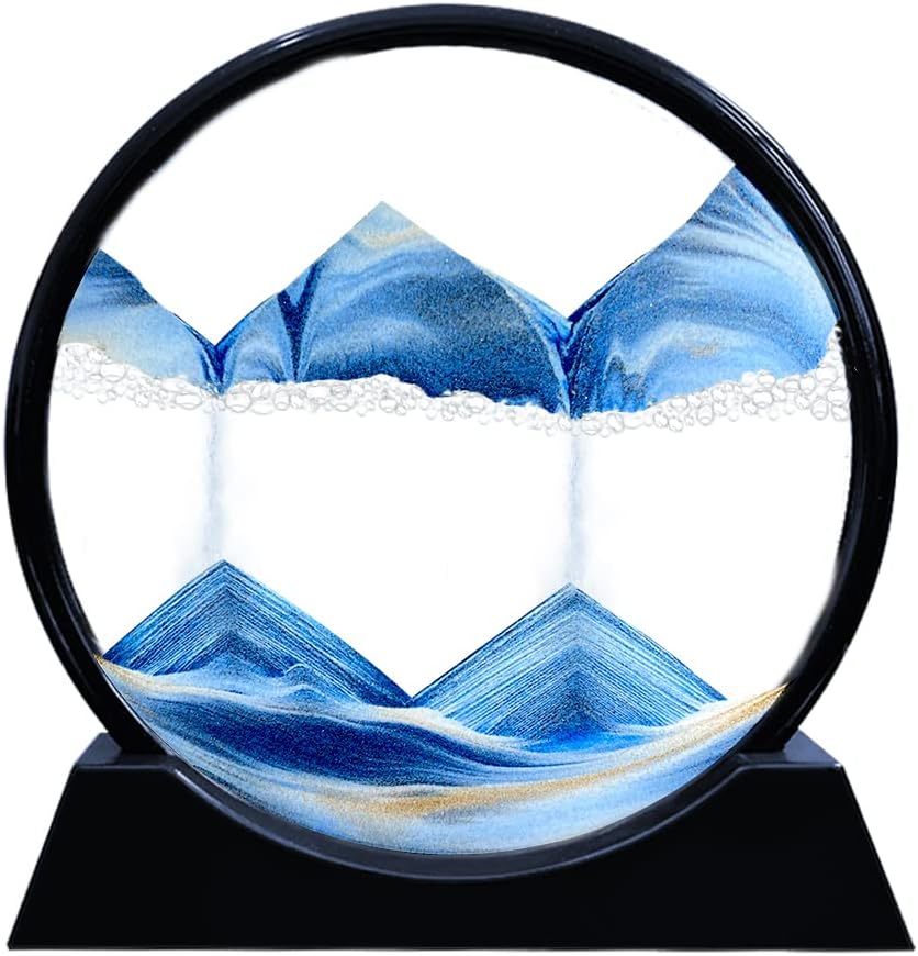 Moving Sand Art Picture 3D Deep Sea Round Pink B79308