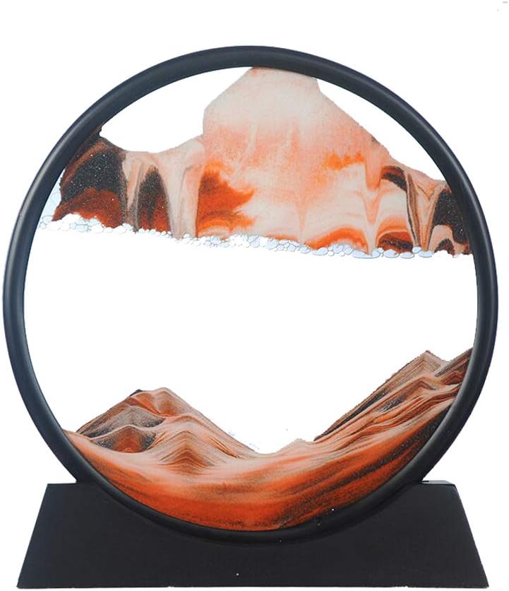 Moving Sand Art Picture 3D Deep Sea Round Pink B79308