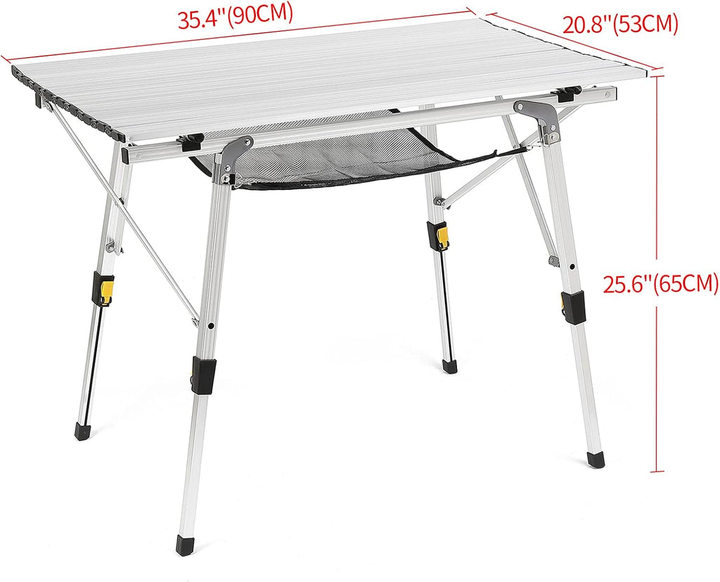 Folding Portable Camping Table with Aluminum Legs B6008